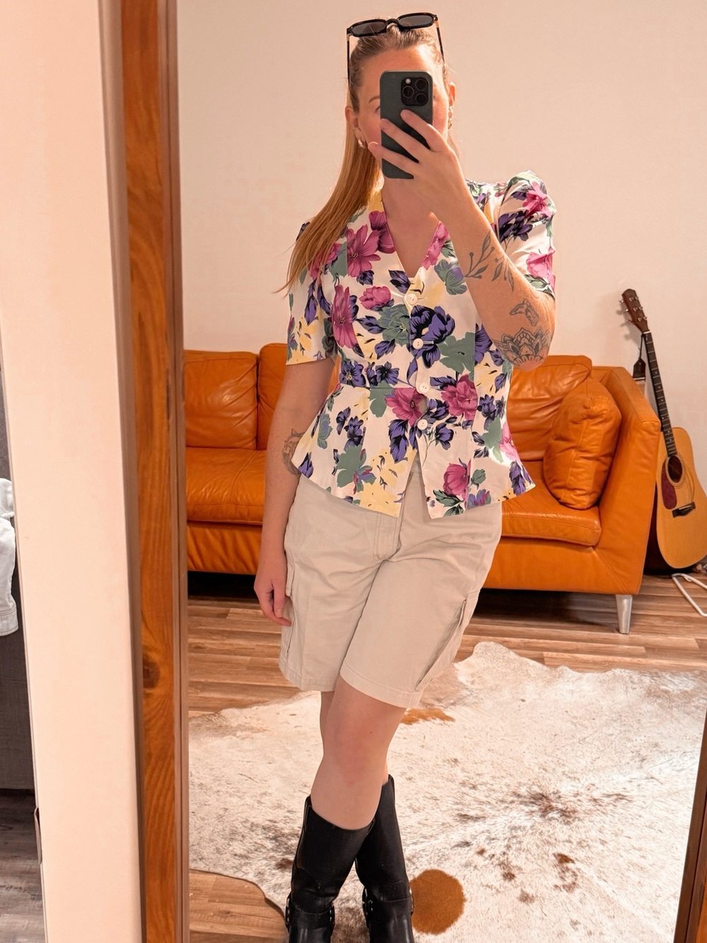 Vintage Floral Button Down Top